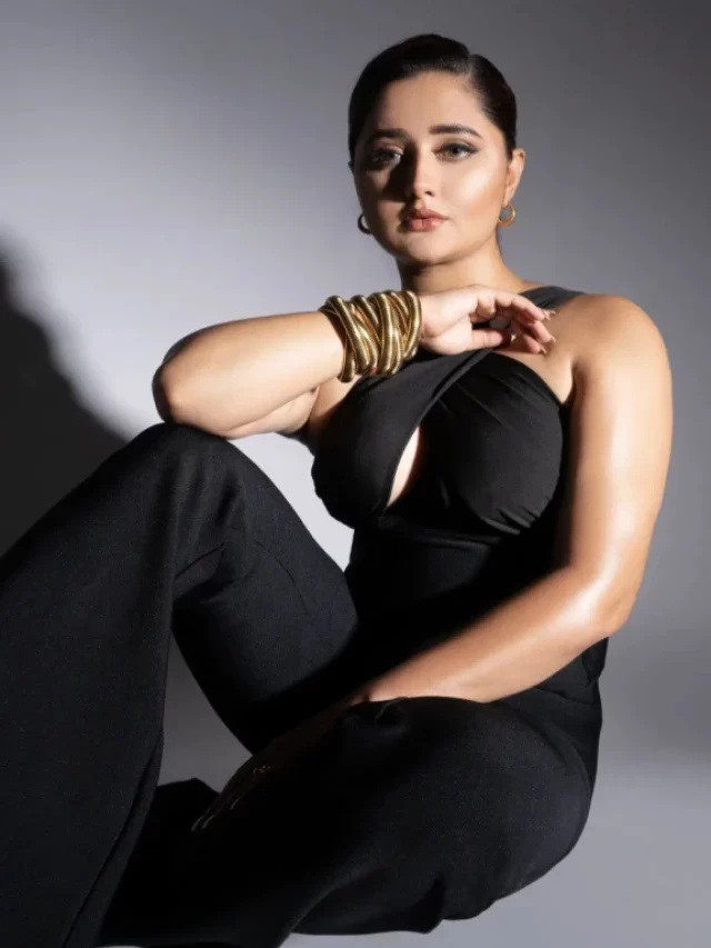 Actress Rashami Desai Shares Bold Look in Black Colour Front Cut Dress